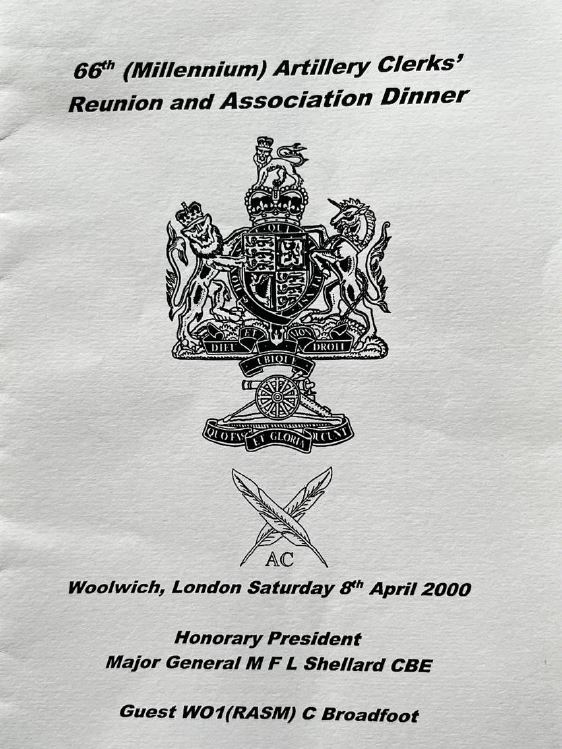 66th AC Reunion Dinner Programme - April 2000